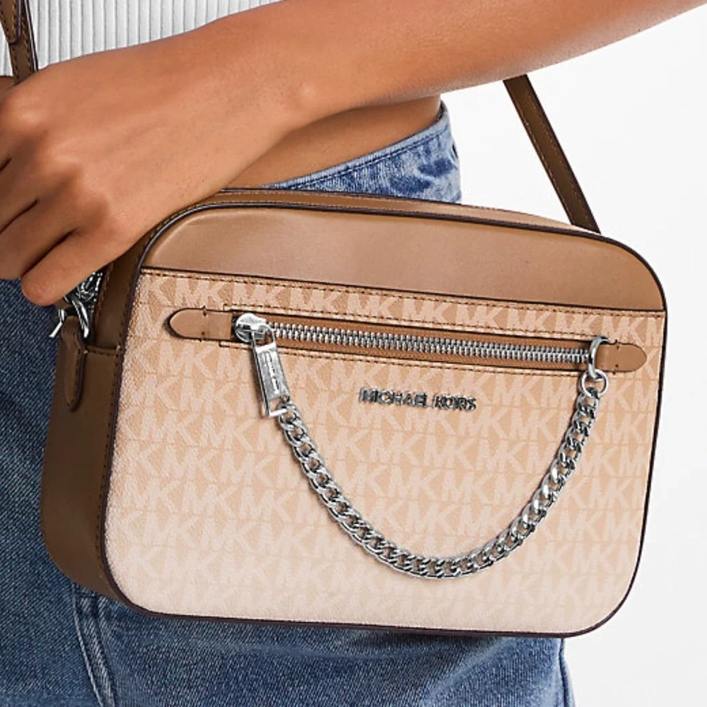 Michael Kors Jet Set Item Large Ombré EW Signature ZP Chain XBody Logo Crossbody